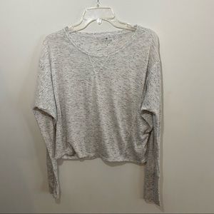Athlete Cropped Twilly Top Marled Gray Size S